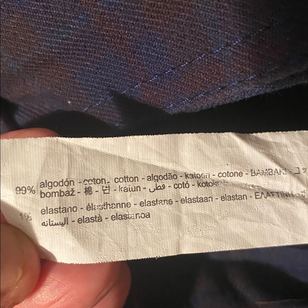Zara size medium plaid pants cargo pockets and tie belt - Picture 5 of 6